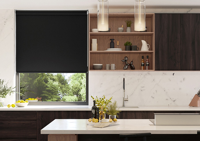 Toulouse (Blackout), Textured Black - Roller Blind - Image 3